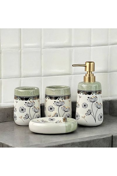 rexa 4-Piece Bathroom Set – Complete Set for Sink, Shower, and Toilet Accessories