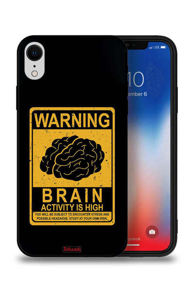 Tolwak جراب حماية من Apple iPhone XR تحذير: نشاط الدماغ مرتفع