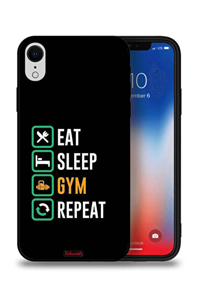 Tolwak جراب حماية لجهاز Apple iPhone XR - Eat Sleep Gym Repeat