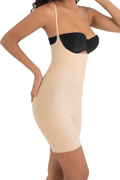 Marjill Laser Cut Full Length Seamless Slimming Corset with Straps