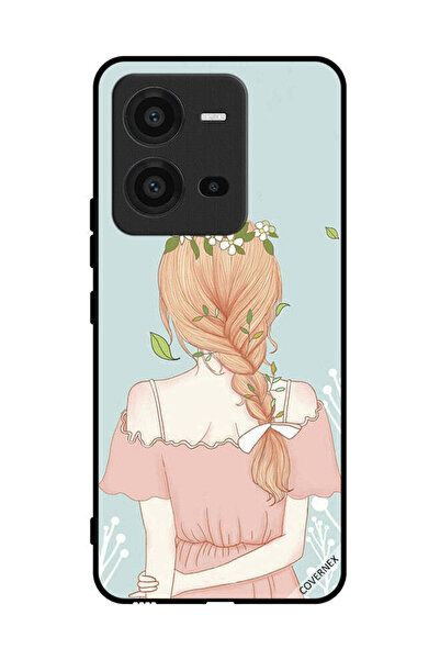 Covernex غطاء حماية لهاتف فيفو V25 بفتاة واقفة لطيفة المظهر