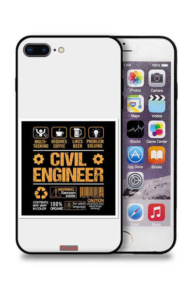 Tolwak جراب حماية لجهاز Apple iPhone 8 Plus - ملصق مهندس مدني