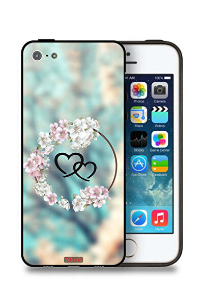 Tolwak غطاء حماية لهاتف Apple iPhone 5/5s/SE برسومات قلوب ورسومات حلقات