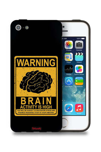 Tolwak جراب حماية لجهاز Apple iPhone 5/5s/SE تحذير: نشاط الدماغ مرتفع