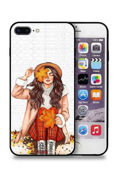 Tolwak غطاء حماية لجهاز آيفون 7 بلس من آبل يحمل صورة أوراق الخريف