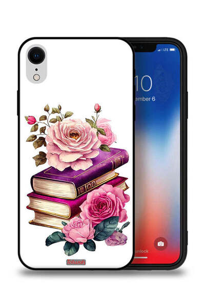 Tolwak غطاء حماية لجهاز Apple iPhone XR بنقشة الورود والكتب
