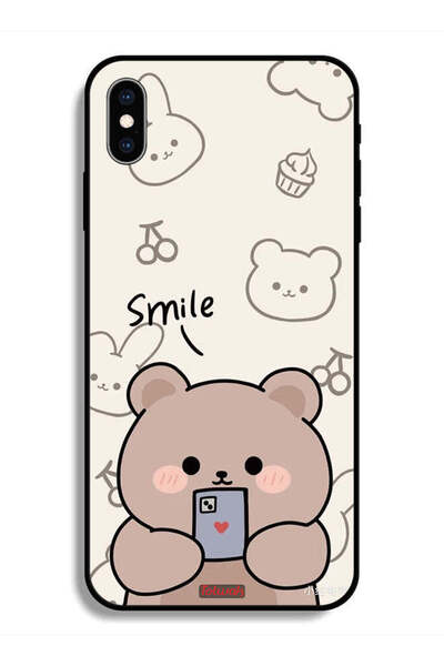 Tolwak جراب حماية لهاتف Apple iPhone X برسومات الدب المبتسم
