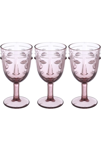 Alsaif Gallery Glass Cup Set, 3 Pieces - Transparent Purple