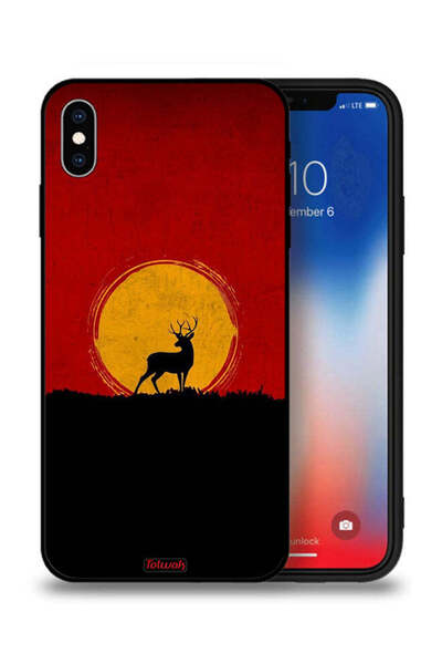 Tolwak غطاء حماية لجهاز Apple iPhone XS بتصميم غزال وقمر