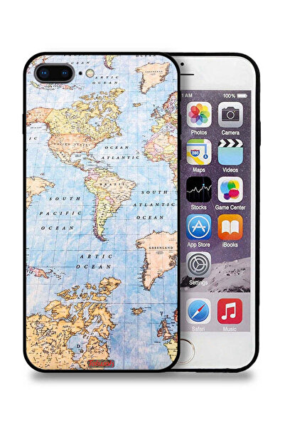 Tolwak جراب حماية لجهاز Apple iPhone 8 Plus بتصميم خريطة العالم