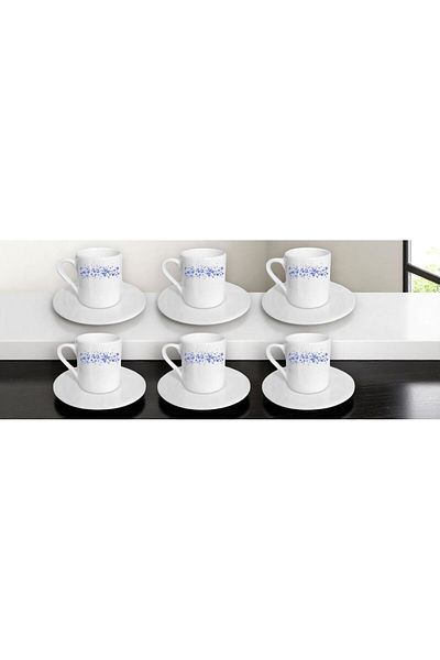 Nino Store Nazar Değimin Series 3 Printed Gift Set of 6 Turkish Coffee Cups
