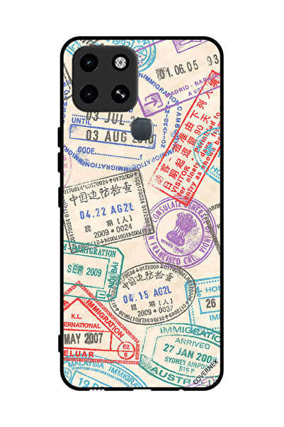 Covernex غطاء حماية لهاتف Infinix Smart 6 بنمط طوابع السفر