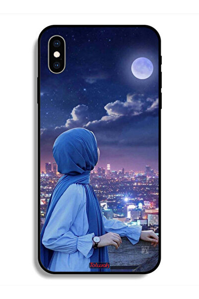 Tolwak Protective Case For Apple iPhone X Looking At Moon Hijab Girl