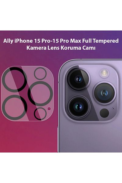 CepteToptan Ally iPhone 15 Pro-15 Pro Max زجاج حماية كامل لعدسة الكاميرا - (1903) - MKİ1704-7099