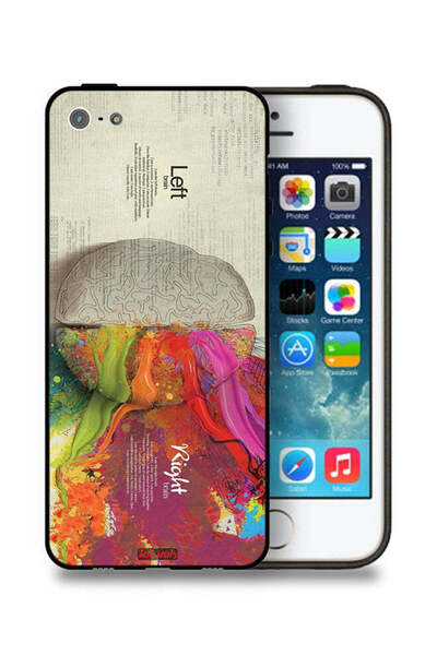 Tolwak غطاء حماية لجهاز Apple iPhone 5/5s/SE - عمل فني تجريدي لعلم الدماغ