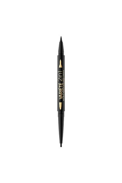 Eveline Cosmetics Tuș de ochi Eveline Variete Double Effect 2 în 1 Ultra Black