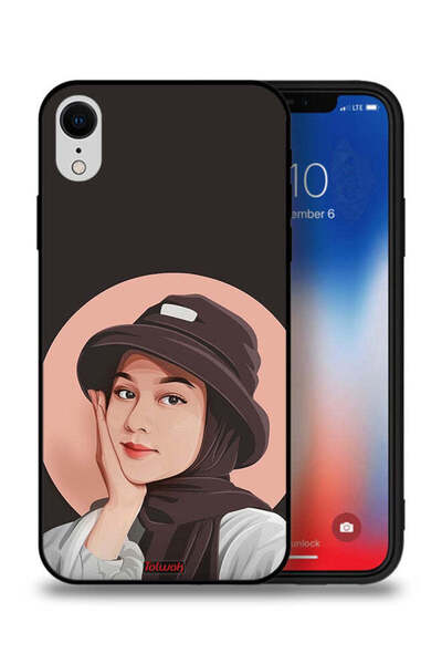 Tolwak جراب حماية لهاتف Apple iPhone XR بتصميم فتاة قبعة لطيفة ورسم فني