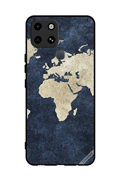 Covernex غطاء حماية لهاتف Infinix Smart 6 بنمط خريطة على الجينز