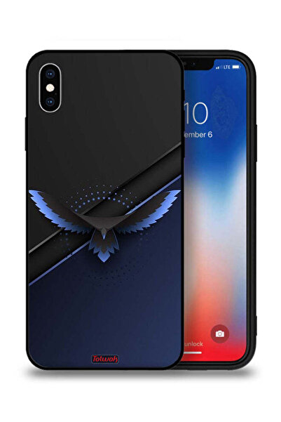 Tolwak غطاء حماية لجهاز Apple iPhone XS Max بتصميم فن تجريدي رقمي من Eagle