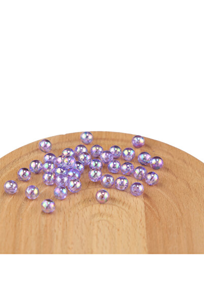 Prestij Boncuk Пластмасови перлени мъниста в лилав цвят, позлатени с Janjan 8...