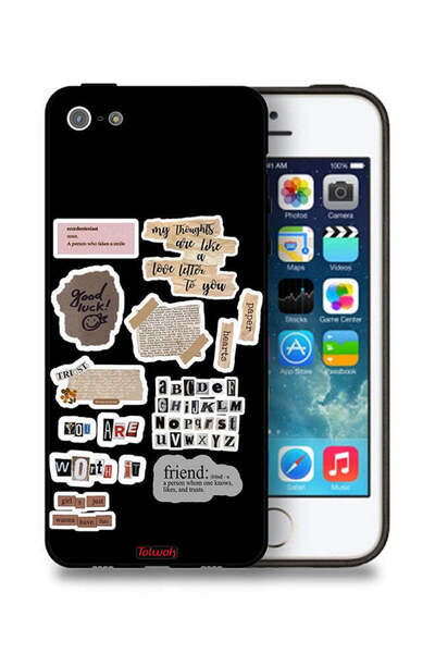 Tolwak جراب حماية لجهاز Apple iPhone 5/5s/SE بملصقات عبارات الحظ السعيد