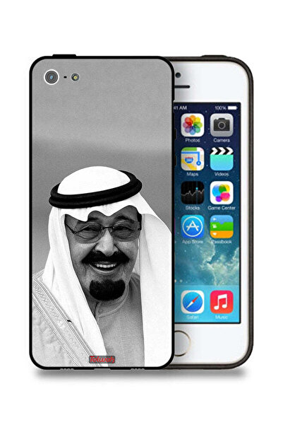 Tolwak غطاء حماية لجهاز آيفون 5/5s/SE من آبل، صورة الملك عبد الله مبتسمًا
