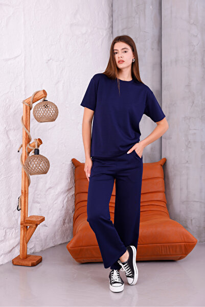 Sfg Life Moda Set de îmbrăcăminte pentru femei, cu decolteu și lycra, cu talie înaltă, din bumbac pieptănat dublu