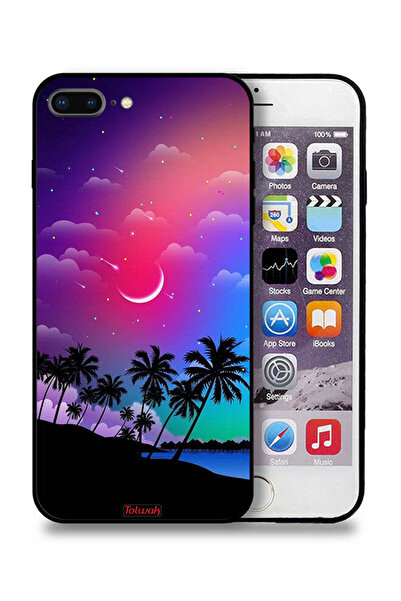 Tolwak غطاء حماية لجهاز Apple iPhone 8 Plus برسومات القمر في الليل