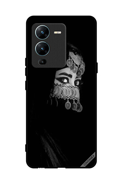 Covernex غطاء حماية لهاتف فيفو V25 برو، فتاة ذات عيون جميلة ووجه مزين بالمجوهرات