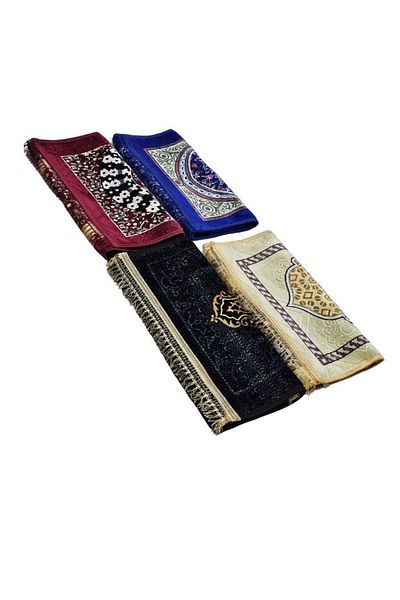 smart home Set of 4 luxurious prayer rugs lined with soft microfiber fabric with a silky touch - size 120 x 80 cm