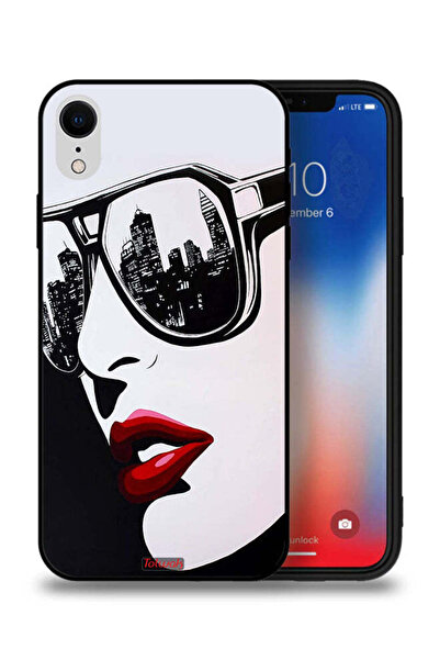 Tolwak جراب حماية لجهاز Apple iPhone XR بتصميم وجه فتاة وفن تجريدي