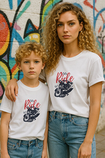 TARZ STİL تي شيرت مطبوع بنمط كسول متوافق مع الأم والابن 13605