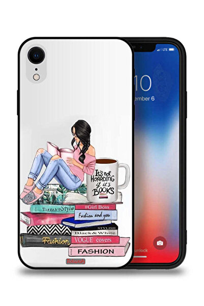 Tolwak جراب حماية لهاتف Apple iPhone XR - فتاة وكتب أزياء فنية