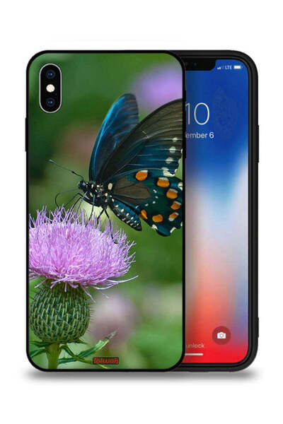 Tolwak غطاء حماية لجهاز Apple iPhone XS Max بتصميم فراشة تجلس على زهرة