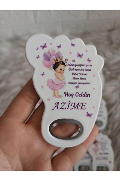 Doğrukan Hediyelik 25 Adet Kız Bebekli Yenidoğan Ayak Açacak Magnet Hediyelik...