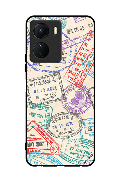 Covernex غطاء حماية لهاتف Vivo Y16 بنمط طوابع السفر