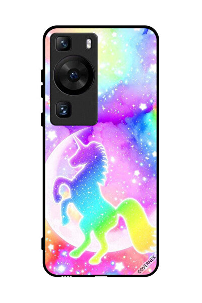 Covernex غطاء حماية لهاتف هواوي بي 60 بتصميم وحيد القرن بألوان قوس قزح