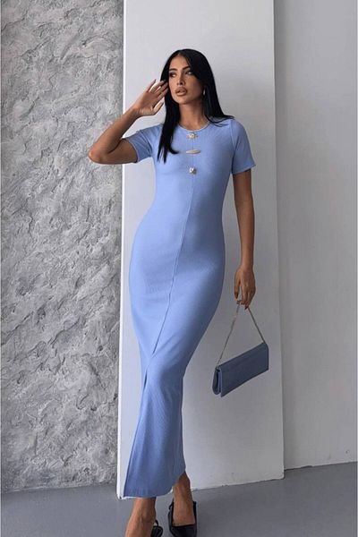 FioriModa Elibse cu jumătate de mânecă și fante laterale cu accesorii de soare drapate