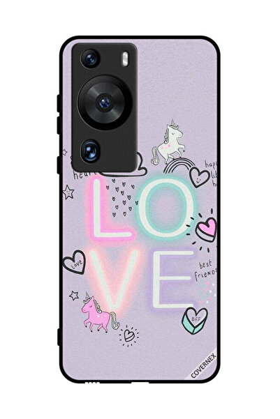 Covernex غطاء حماية لهاتف هواوي بي 60 برو - قلب حلو وحب وحيد القرن