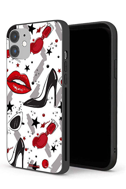 Tolwak جراب حماية لجهاز Apple iPhone 12 mini مع رسم أحمر شفاه وحذاء