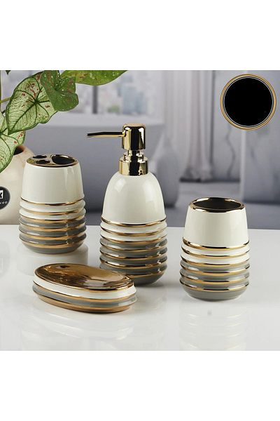 rexa 4-Piece Bathroom Set – Complete Set for Sink, Shower, and Toilet Accessories