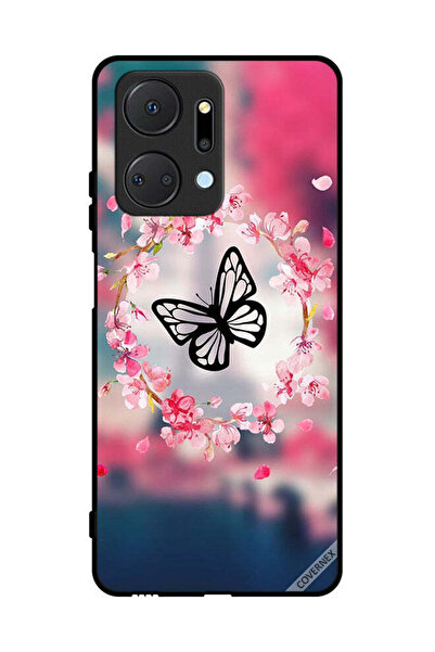 Covernex غطاء حماية لهاتف Honor X7a - فراشة في خاتم زهور