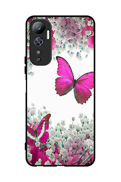 Covernex غطاء حماية لهاتف Infinix Hot 20 برسومات فراشات جميلة وورود صغيرة