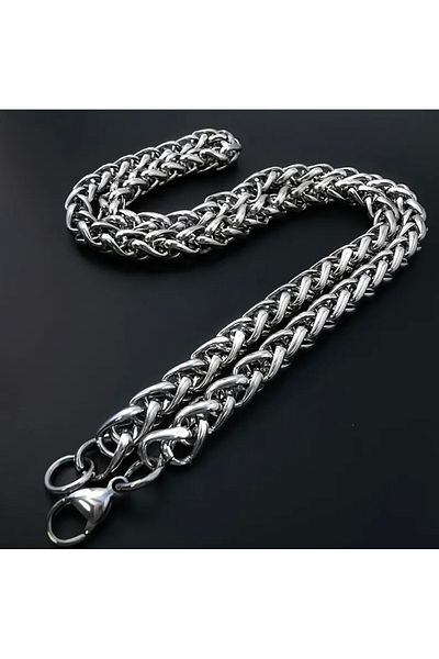 derokas 316 L Necklace Bracelet Set Guaranteed Not to Tarnish Thick Twisted Steel Chain