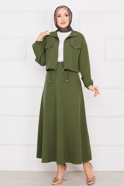 EBRUTESETTÜR Skirted Double Hijab Suit