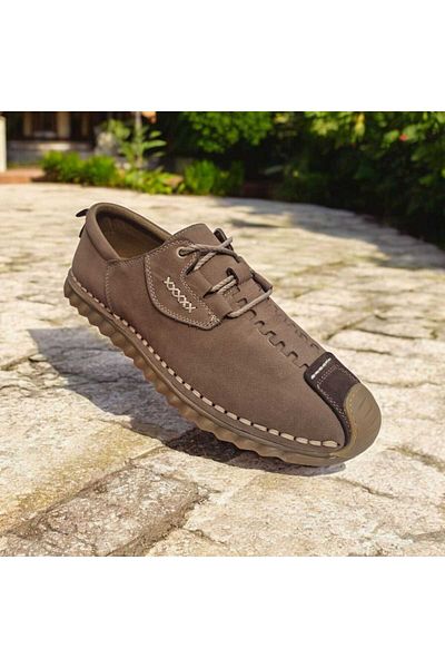 Luis Figo Men's 100% Genuine Leather Flexible Rubber Sole Orthopedic Summer Casual and Comfortable Walking Shoes