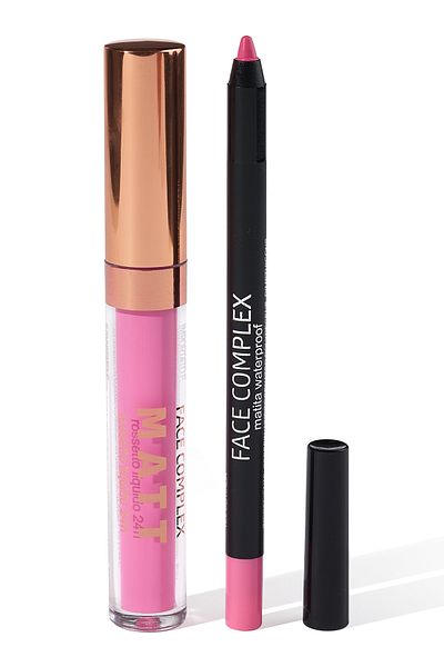 FACE COMPLEX Lip Set Lip Liner 24h Lip Tint Box, Set Ruj Lichid Creion De Buze Rezistent 24 H No.01 - Italia