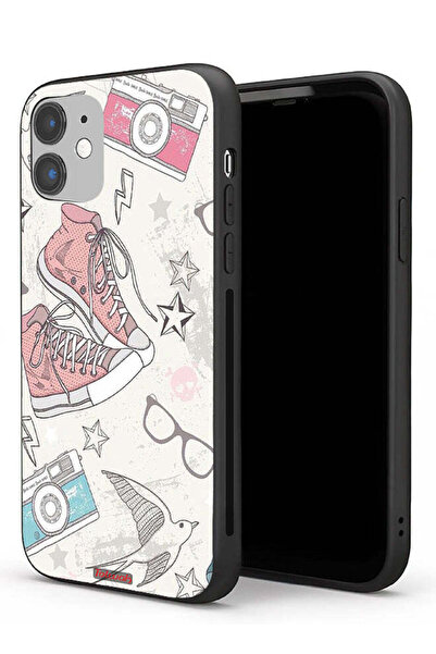 Tolwak جراب حماية لجهاز Apple iPhone 11 من القماش بتصميم حذاء وفن كاميرا