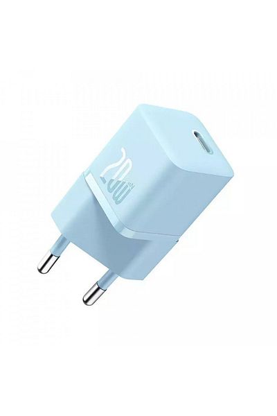 Baseus Charger Type-c, Fast Charging, Gan, 20w - (CCGN050103) - Blue