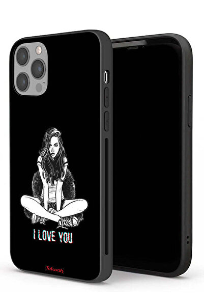 Tolwak جراب حماية لجهاز Apple iPhone 12 Pro مطبوع عليه عبارة "أحبك"